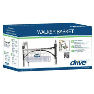 New Drive Medical Walker Basket With Plastic Tray & Cup Holder Included 10200B